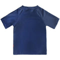 Navy blue short-sleeve beach top with crew neck