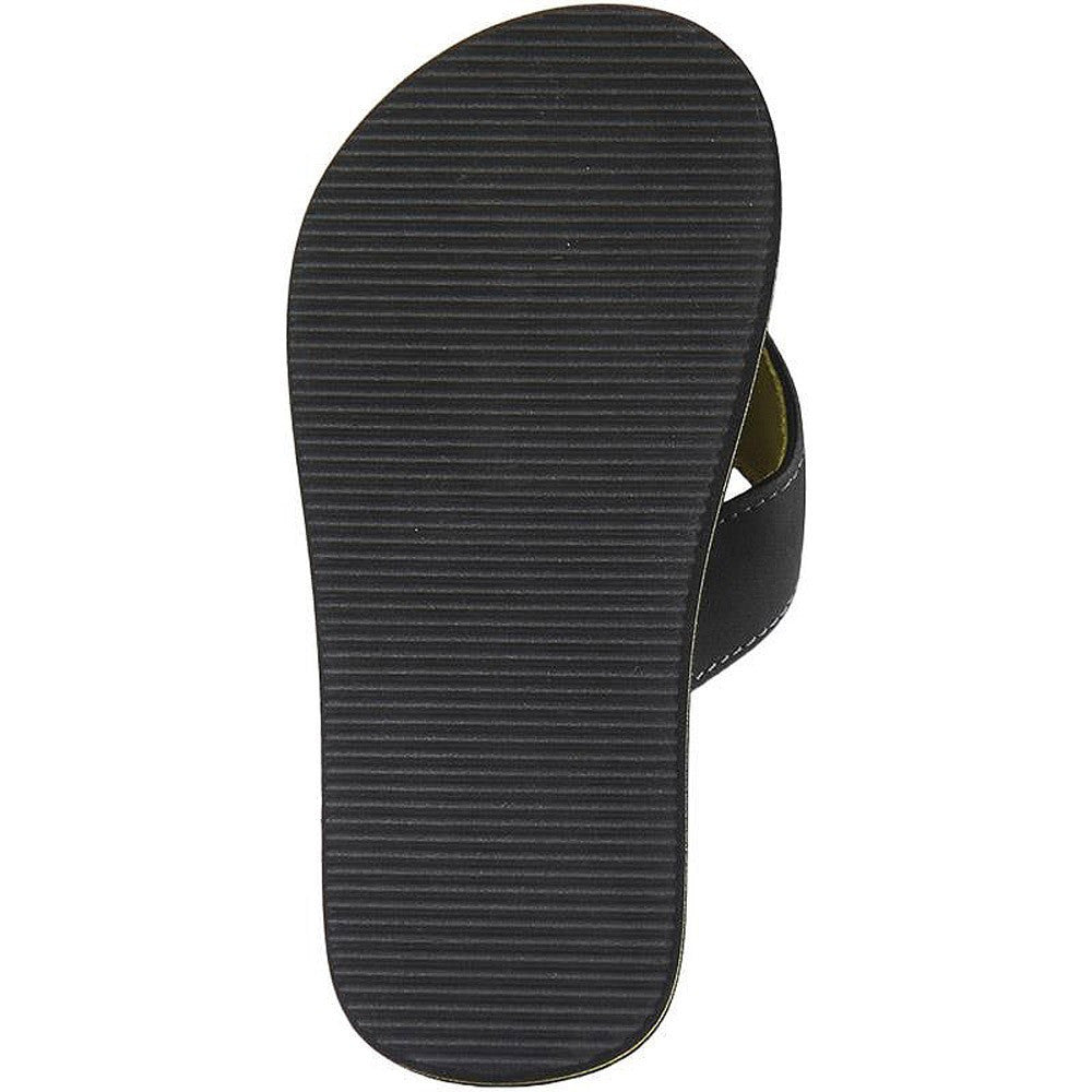 Batman flip flops outsole view with black textured tread