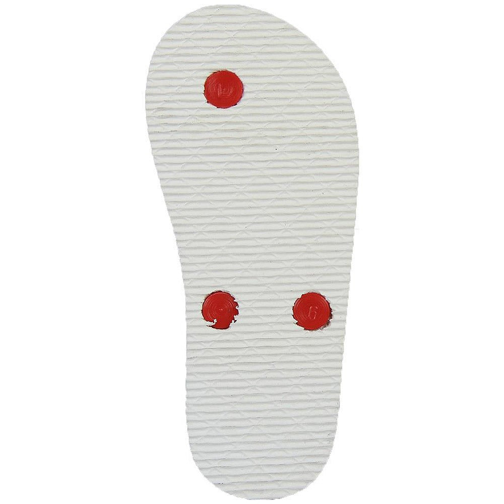 Star Wars flip-flop outsole, white textured sole with red traction dots
