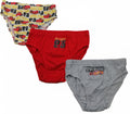 Kids Lightning McQueen briefs set: red, gray, and yellow printed underwear