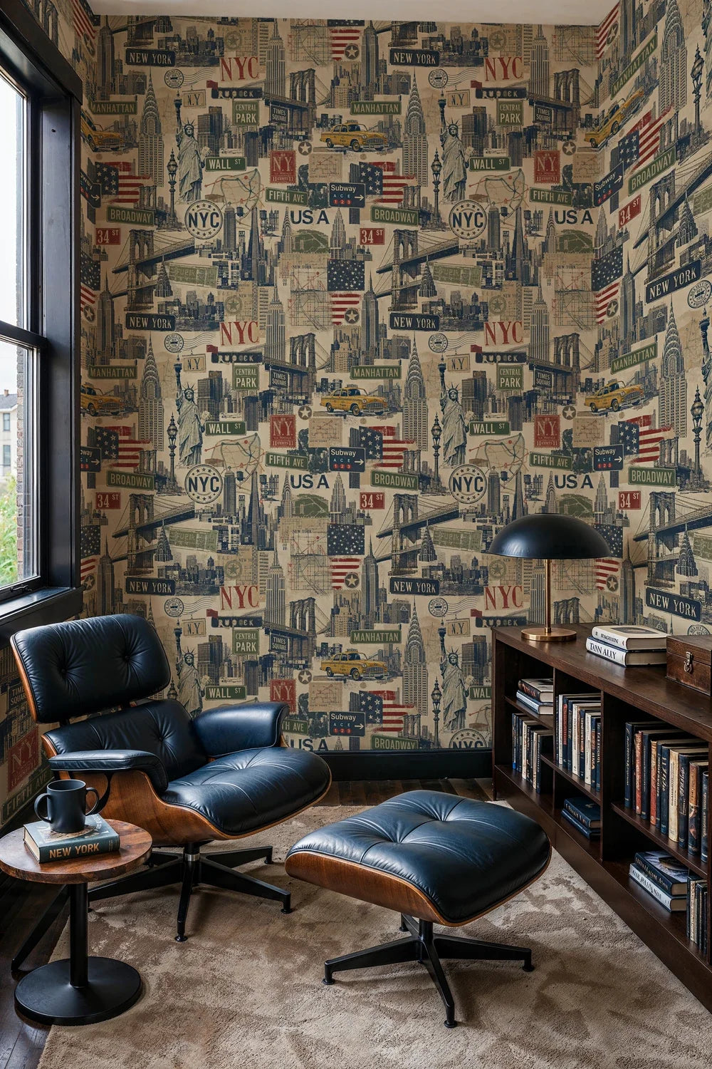 New York City Vintage Collage Wallpaper-4