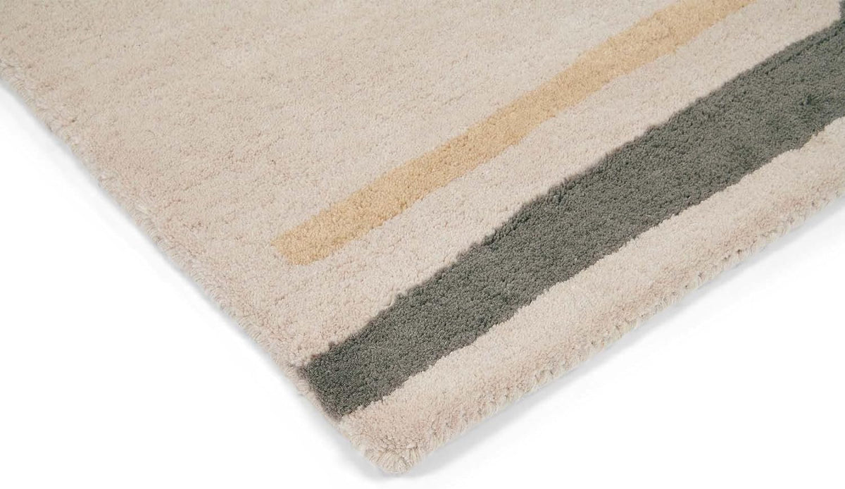 Grey, Mustard Gold & Ivory Hand Tufted Rug | Wool | Nikoon by Rugfine