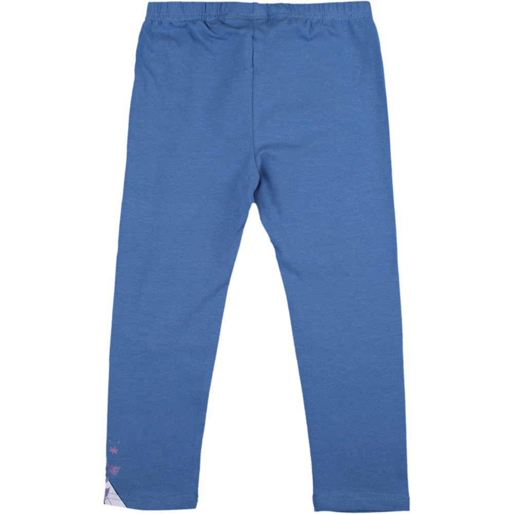 7/8 blue leggings with small character print at lower leg
