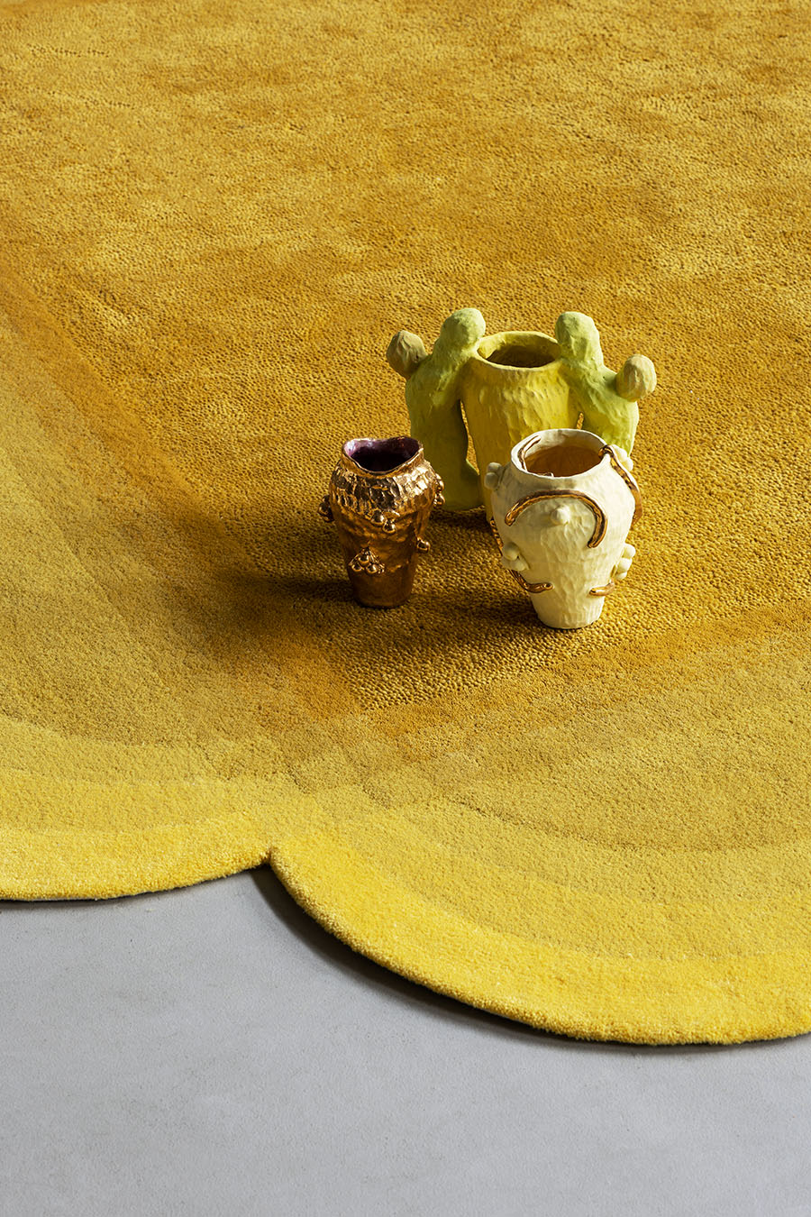 Hand Tufted Irregular Shape Wool Rug | Mustard Yellow | Novanex by Rugfine
