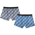 Men's boxer briefs set: gray camo with Superman logos, and blue camo briefs.