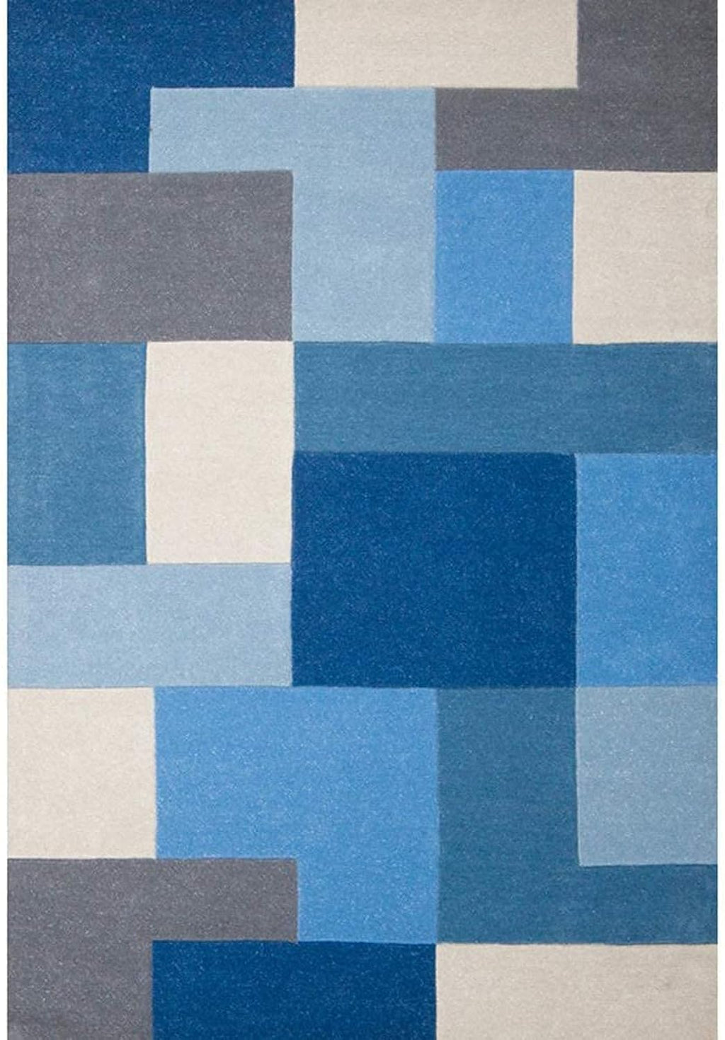Hand Tufted Wool Rug | Royal Blue, Sky Blue & Ivory | Wool | Orchidgem by Rugfine
