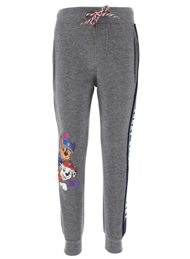 Grey Paw Patrol jogging pants with drawstring, character graphic and side stripe
