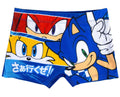 Sonic character print swim trunks, blue with multicolor comic graphic
