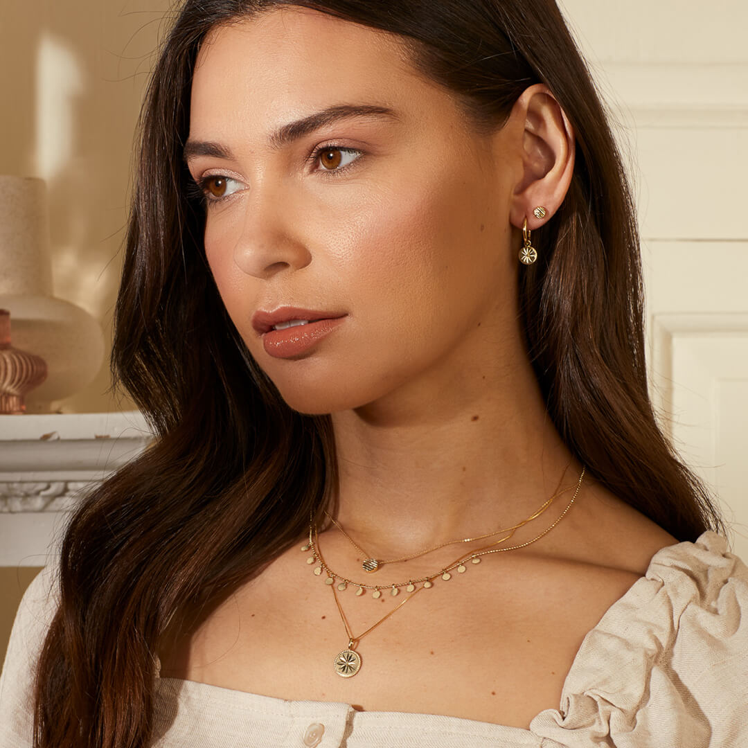 Elements Gold Multi Disc Necklace-1