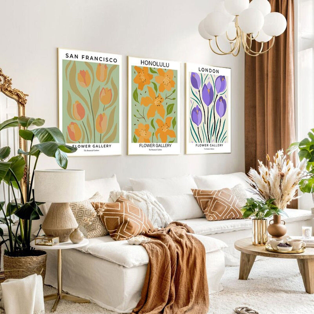 Poster Blumen Markt San Francisco Mailand London · Geschenkidee · Deko Print ohne Rahmen