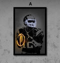 Poster Football Spieler mit Neon leuchtenden Ball und Helm als Deko Print ohne Rahmen