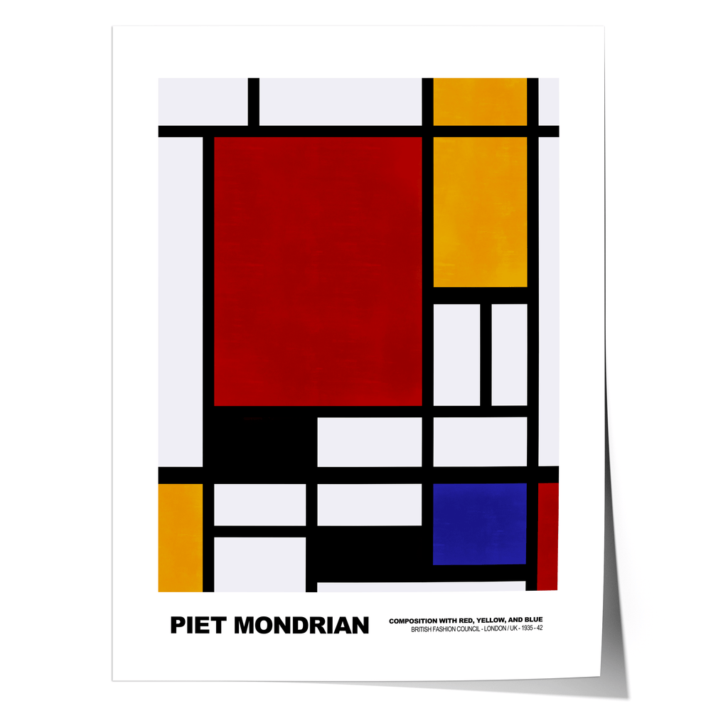 Poster Piet Mondrian · Composition with Red, Yellow and Blue · De Stijl, Neoplastizismus · Print ohne Rahmen-5