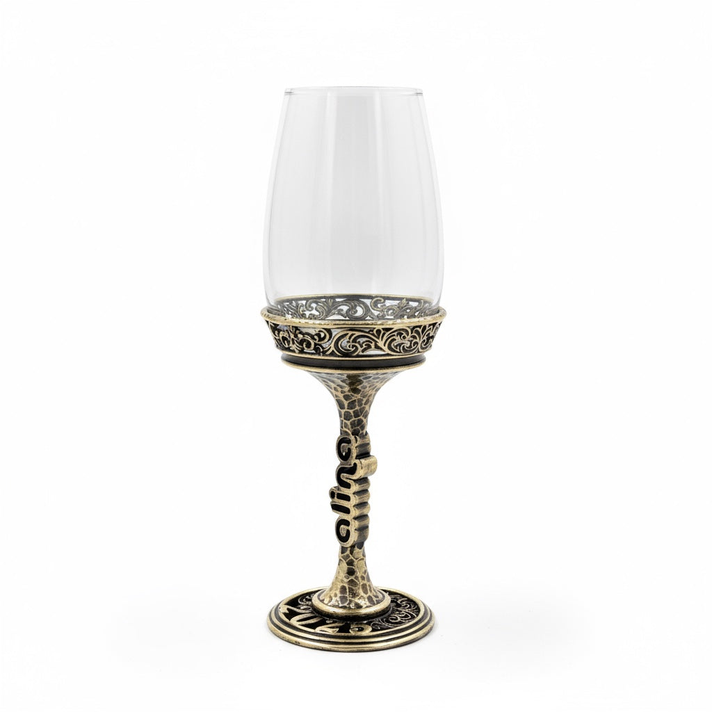 Personalized Wine Glasses – Upright Letters on the Stem, Set of 1 or 2