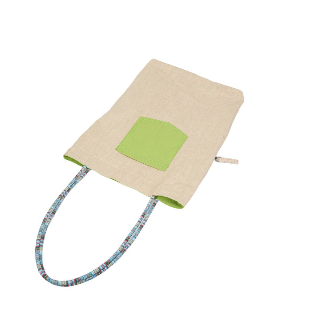 Reversible Ramie Linen Tote Bag – Ultra-Light 2-in-1 Dual-Color Shoulder Bag with Woven Strap - Totes at Dealshubindia