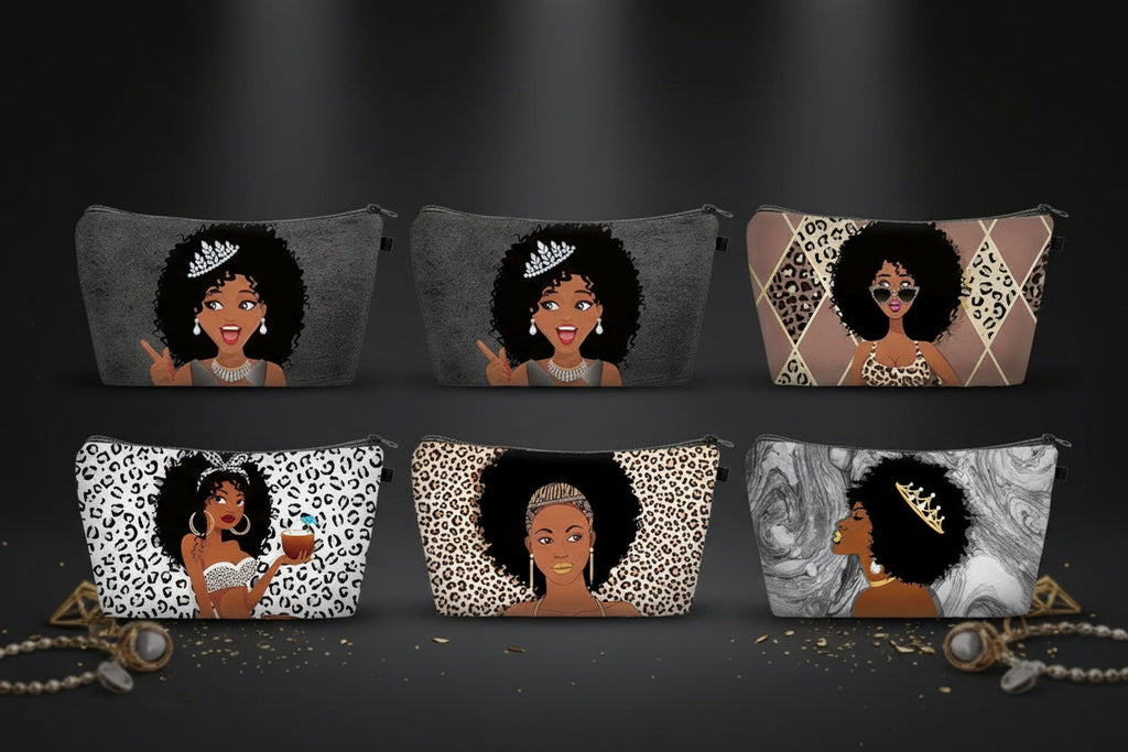 Melanated Women Cosmetic Bag — Afrocentric & Affirmation Styles - Cosmetic Bag at Dealshubindia