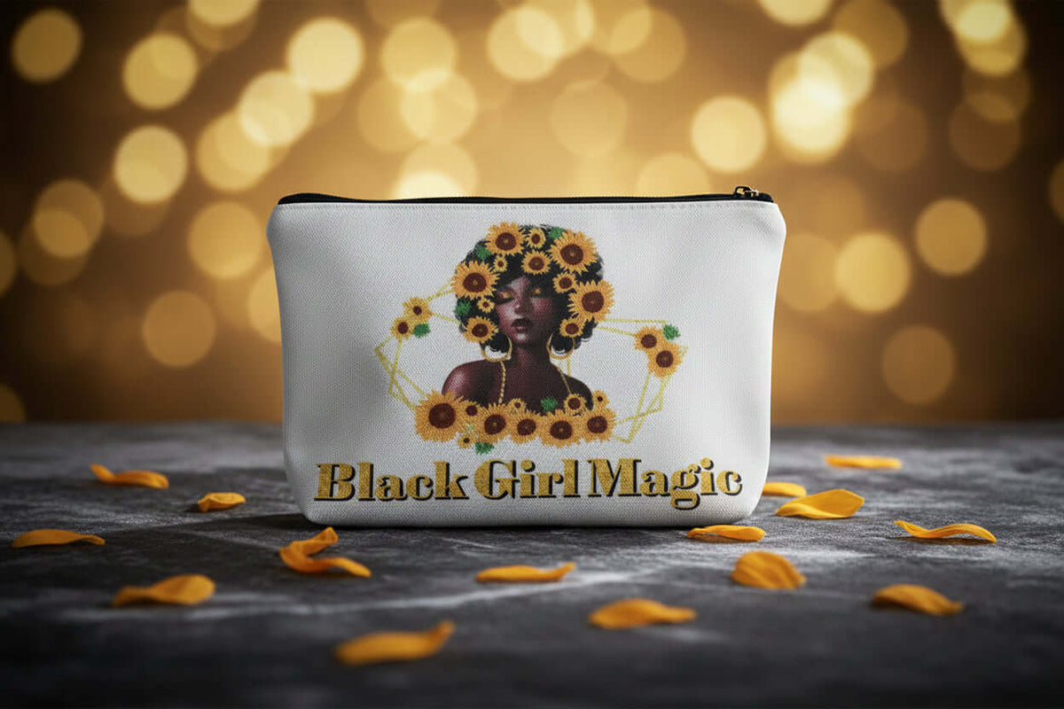 Melanated Women Cosmetic Bag — Afrocentric & Affirmation Styles - Cosmetic Bag at Dealshubindia