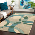 Botanical Wool Rug | Ivory, Teal & Sage Green | Wool | Botana by Rugfine