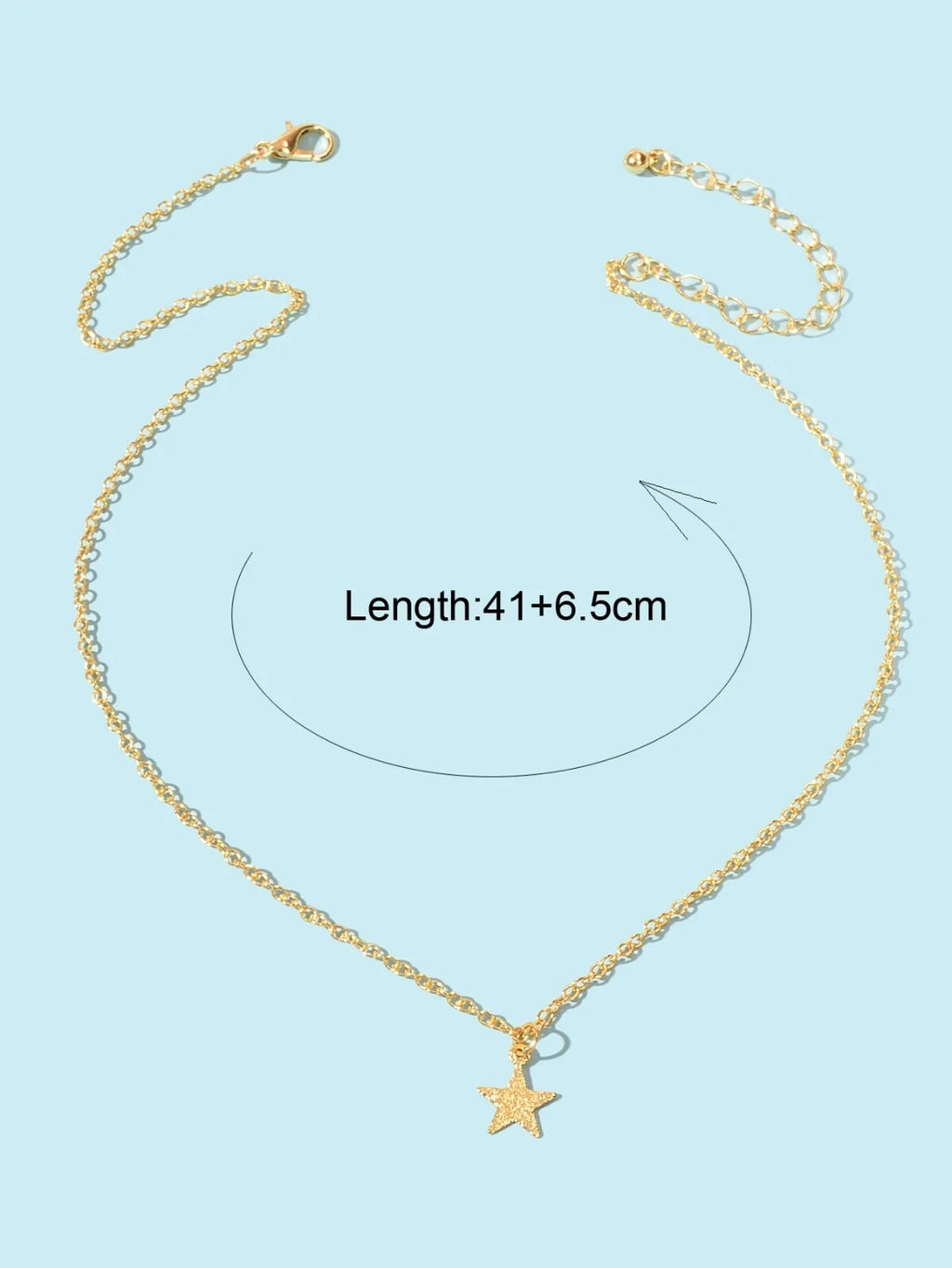 Female Jewellery Gold Chain Lightweight Star Pendant Minimalist Necklace Collar