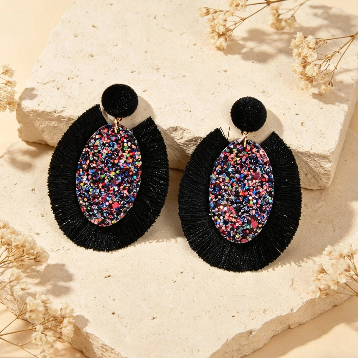Boho Women Holiday Handmade Tassel Fringe Dangling Beach Drop Dangle Earrings