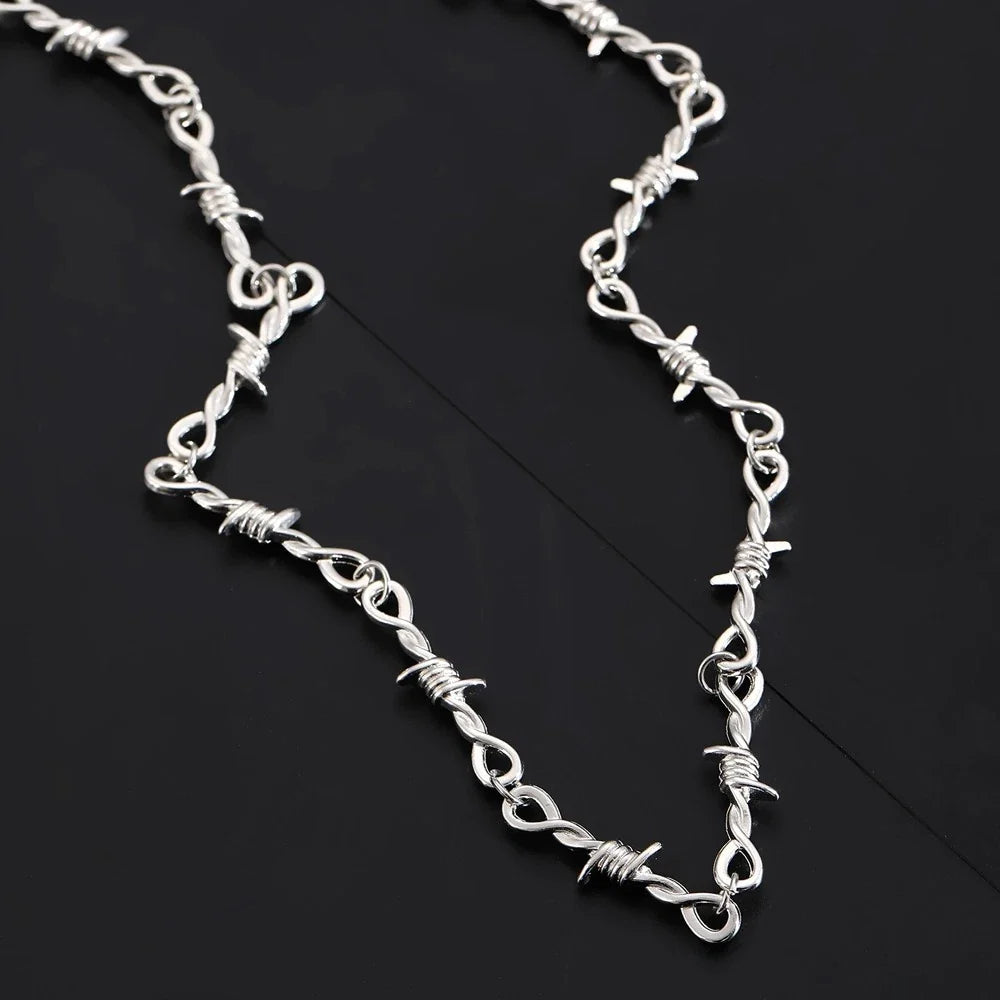 Men Street Jewellery Silver Chain Collar Necklace Punk Rock Accessories