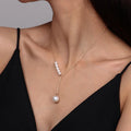 Luxurious jewellery Pearl Gold Silver Chain Y Shape Pendant Necklace Accessories