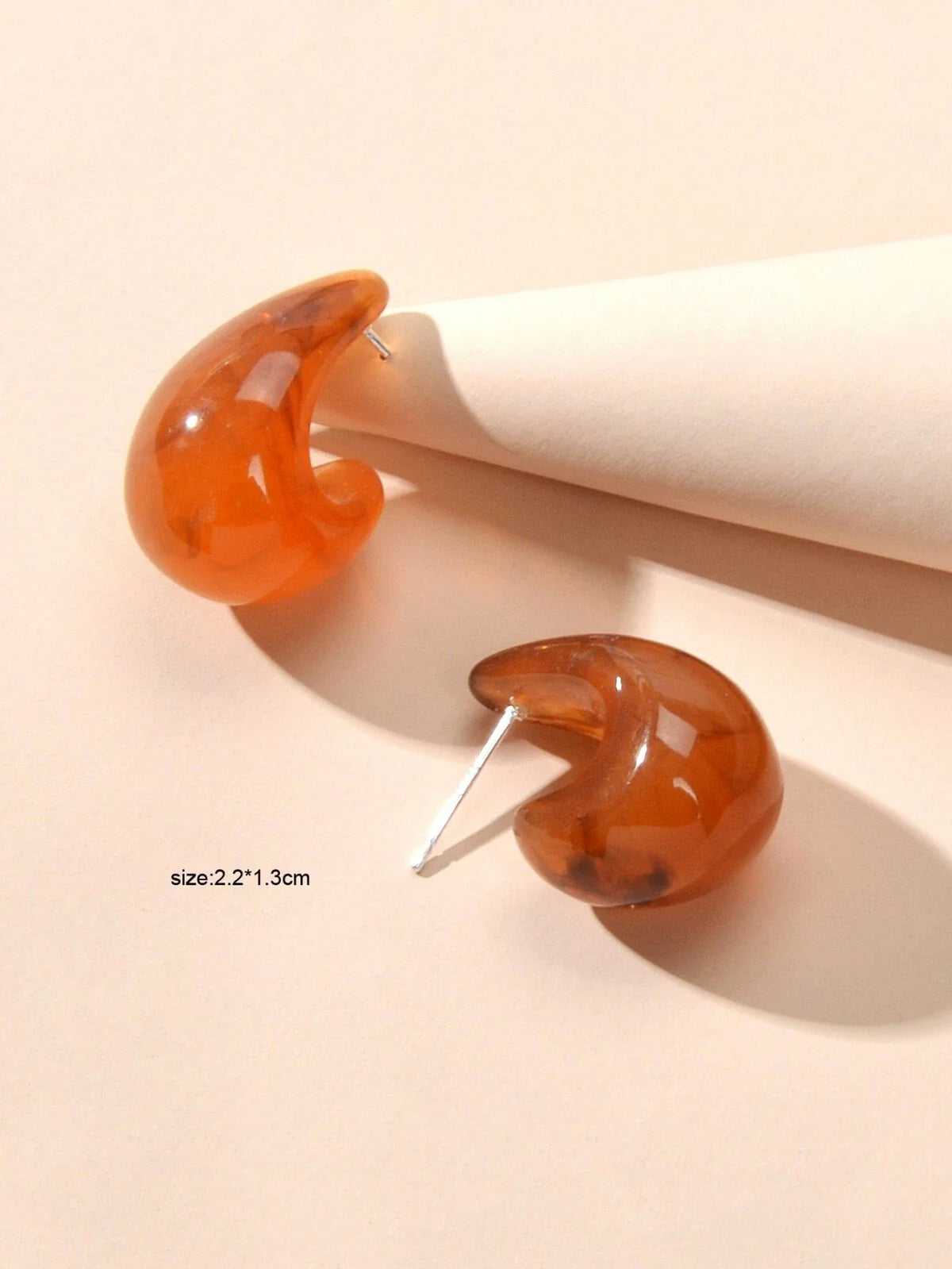Ethnic Jewellery Green Brown Cute Geometric Hypoallergenic Huggie Stud Earrings