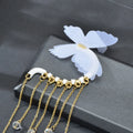 1pc Gold Tassel Chain White Handmade Butterfly Dangle Earring Ear Cuff Climber