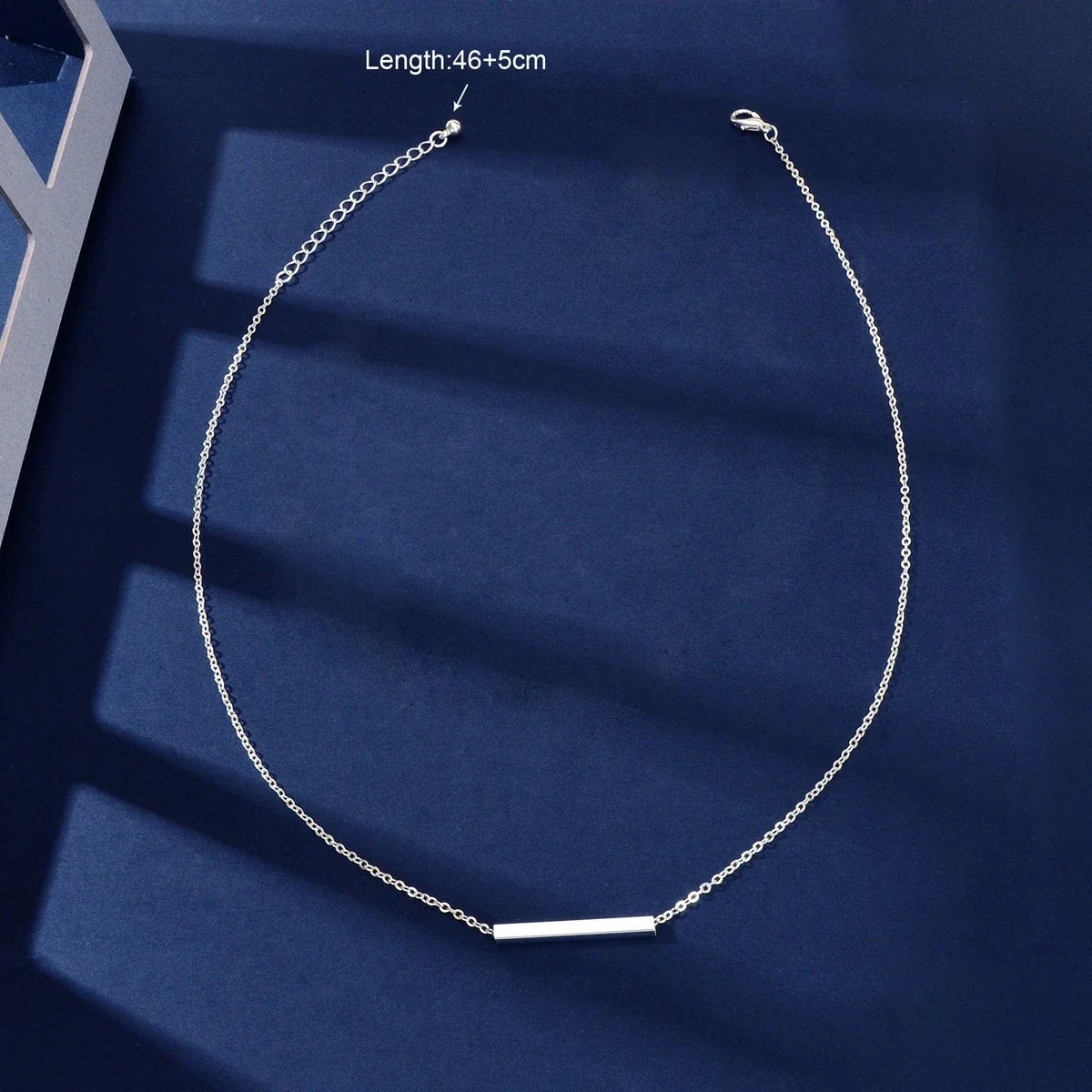 Minimalist Accessories Gold Chain Geometric Stick Charm Short Clavicle Necklace