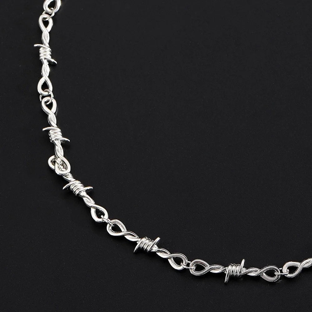 Men Street Jewellery Silver Chain Collar Necklace Punk Rock Accessories