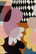 Hand Tufted Wool Rug | Lavender, Black & Burnt Orange | Wool | Safariflor by Rugfine