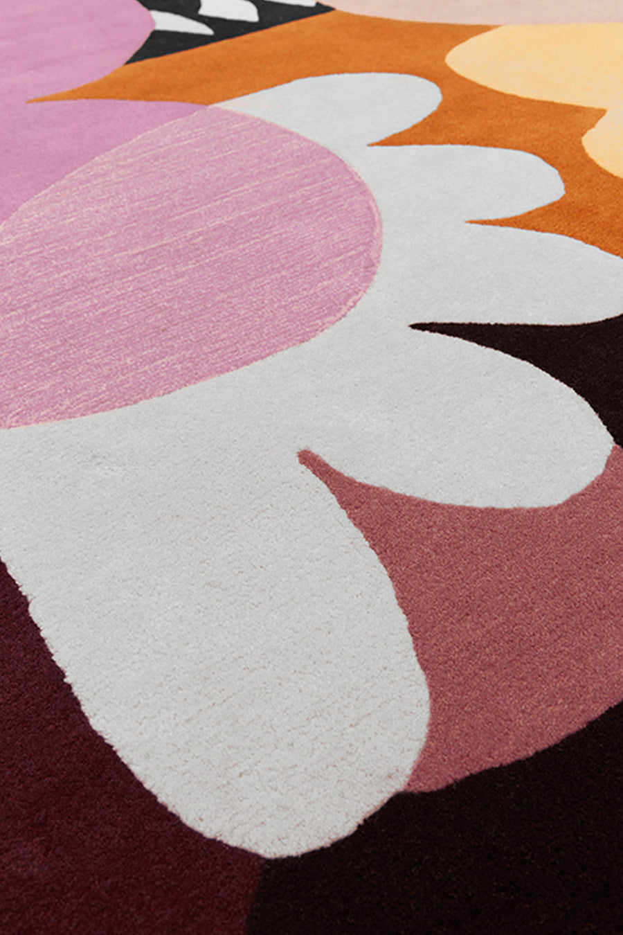 Hand Tufted Wool Rug | Lavender, Black & Burnt Orange | Wool | Safariflor by Rugfine