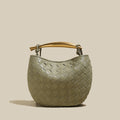 Sculpted Riviera Woven Leather Hobo Bag – Metal Arc Handle Shoulder Bag with Hand-Knotted Details & Convertible Strap - Shoulder Bags at Dealshubindia