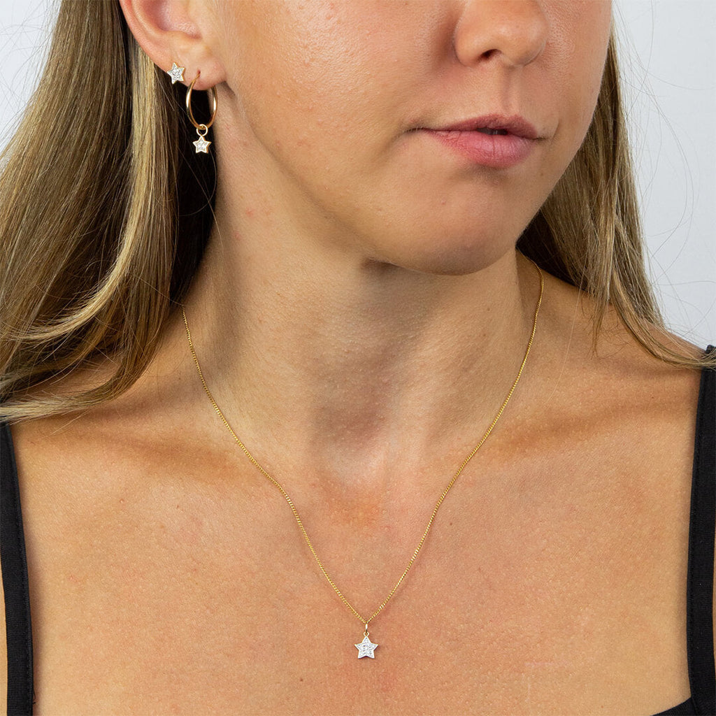 Elements Gold Star Pendant with Diamonds-1