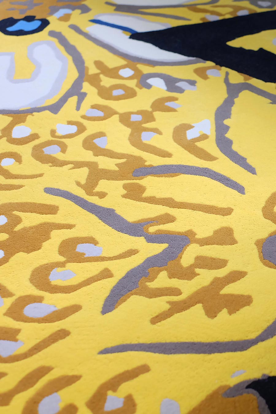 Solaze Rug | Golden Yellow, Navy Blue & White | Hand Tufted New Zealand Wool | Rugfine