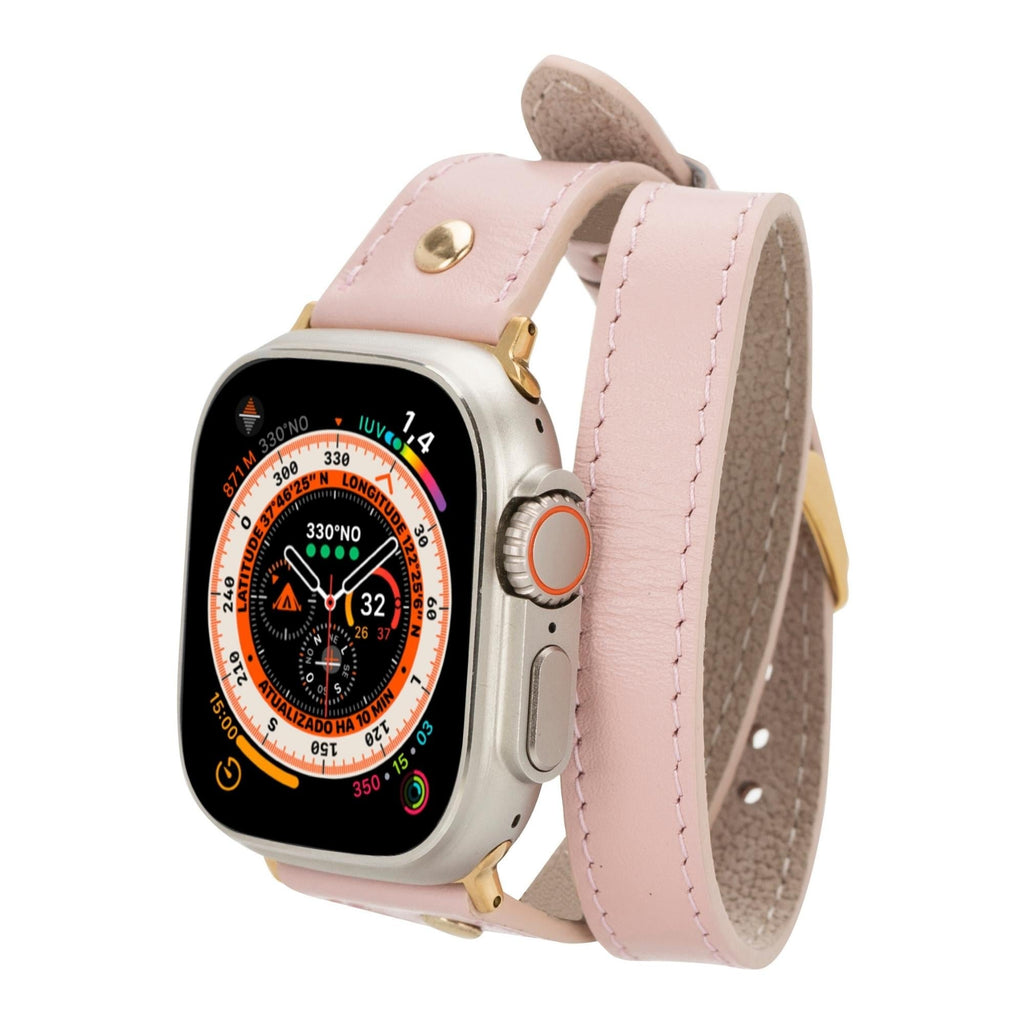 Syracuse Double Tour Leather Bands for Apple Watch 9, Ultra 2 and SE - Watch Bands at Dealshubindia