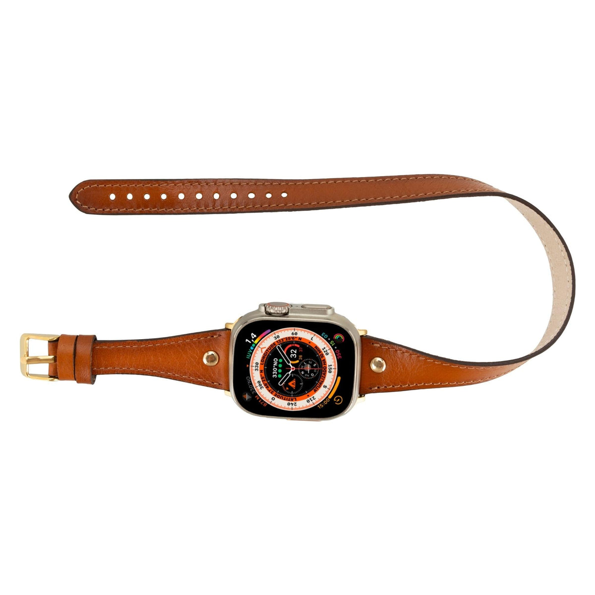Syracuse Double Tour Leather Bands for Apple Watch 9, Ultra 2 and SE - Watch Bands at Dealshubindia