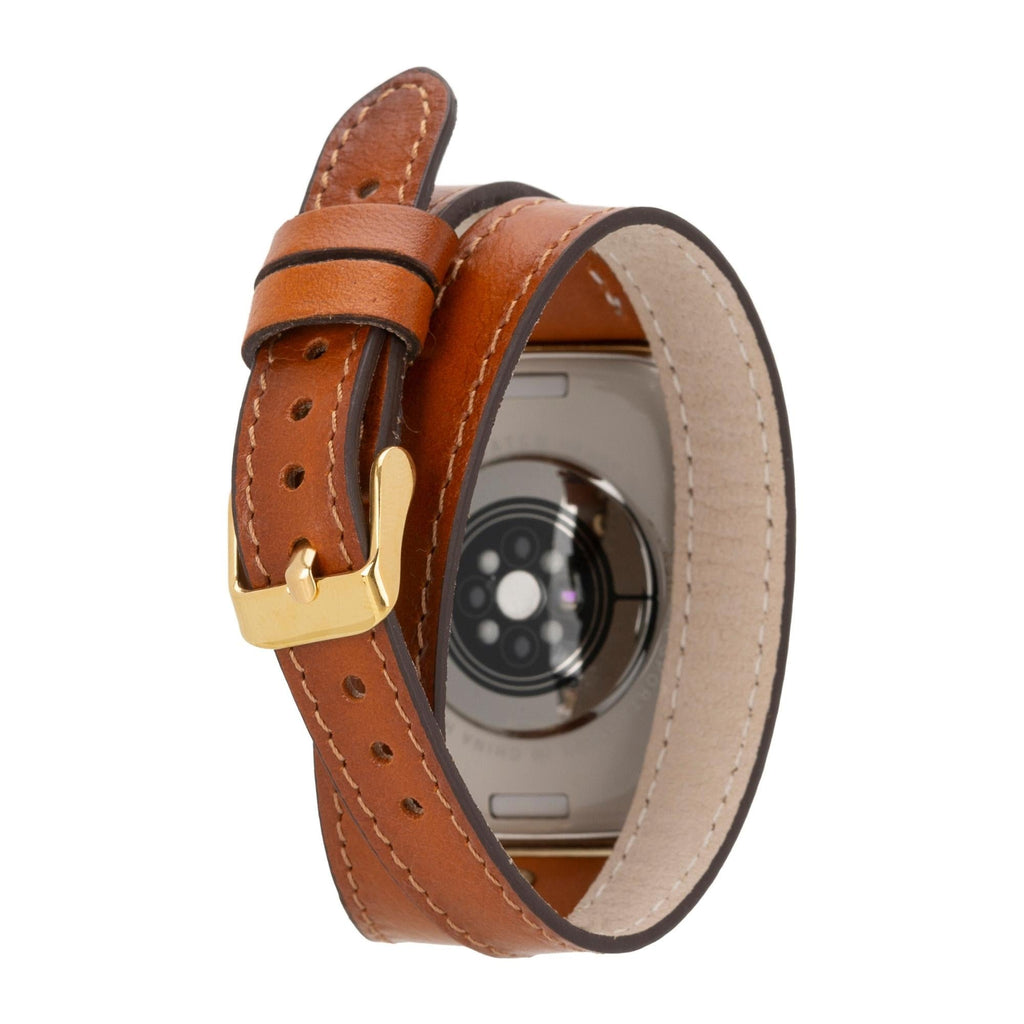 Syracuse Double Tour Leather Bands for Apple Watch 9, Ultra 2 and SE - Watch Bands at Dealshubindia