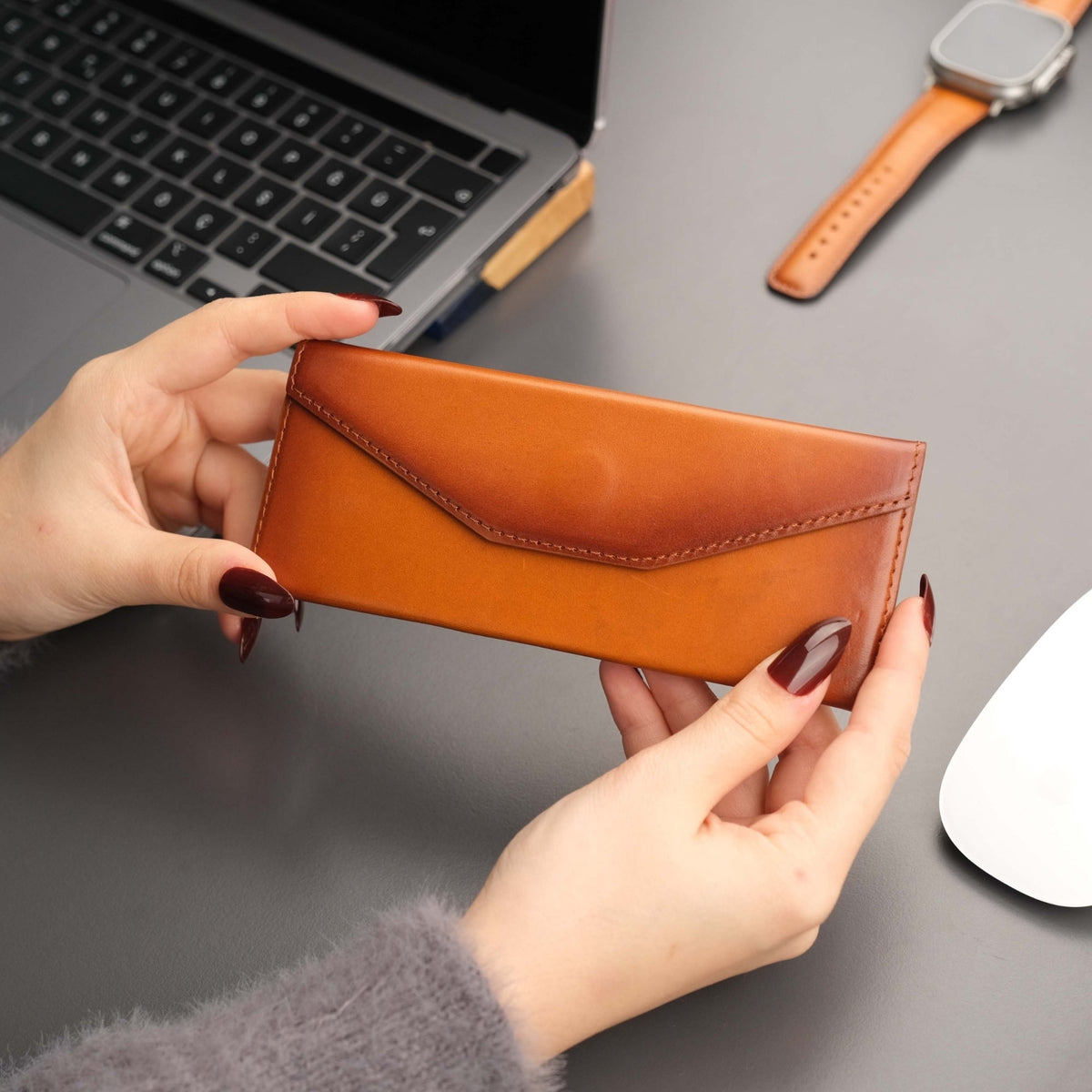 Triangle Leather Glasses Case – Vintage Eyewear Holder - Eyewear Cases at Dealshubindia