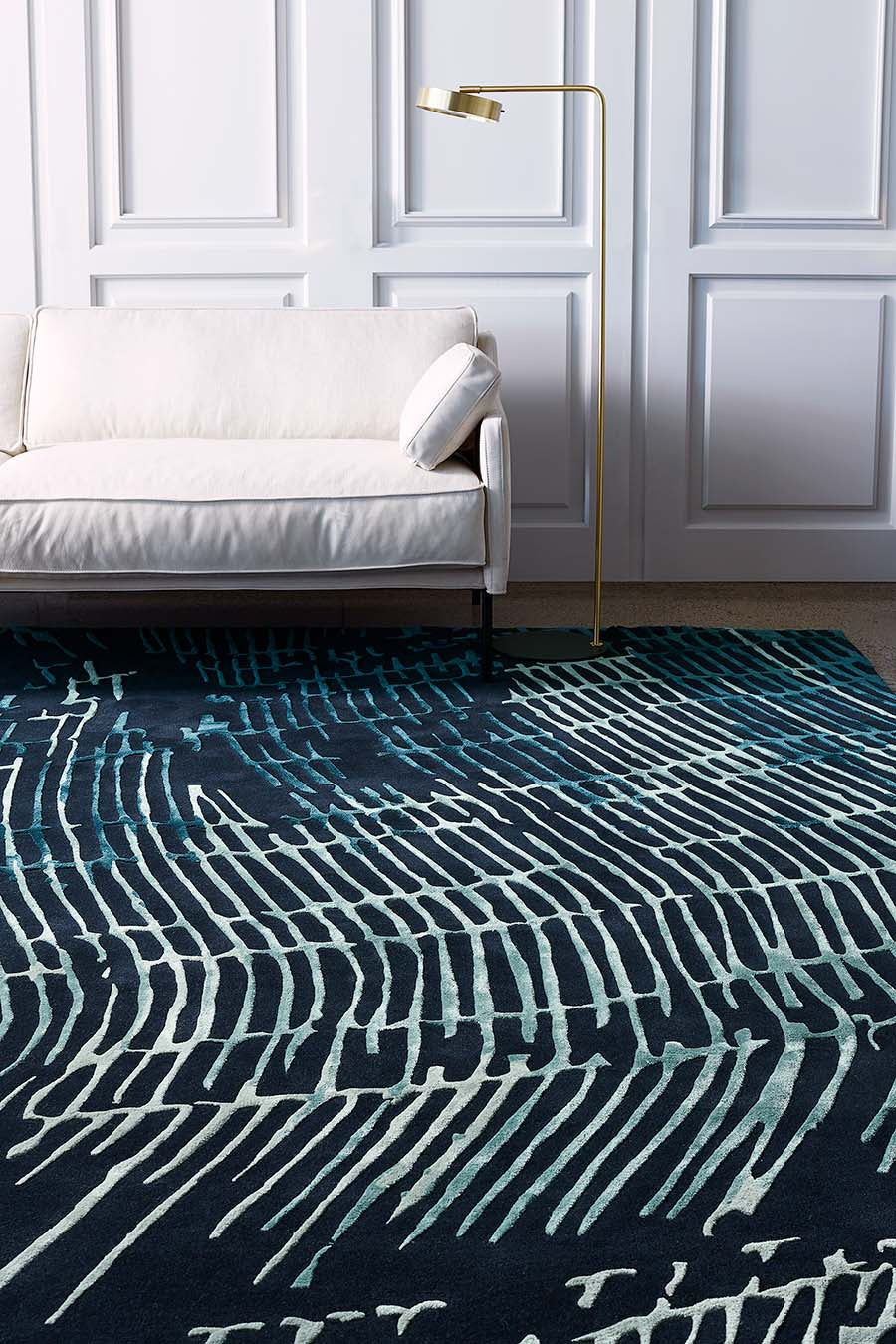 Hand Tufted Rug | Black, Sage & White | Wool | Tranco by Rugfine