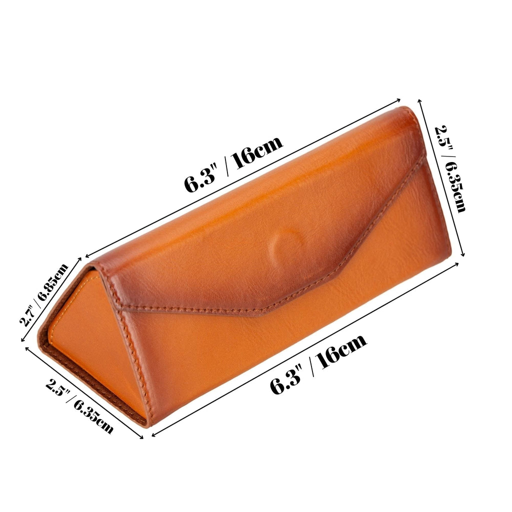 Triangle Leather Glasses Case – Vintage Eyewear Holder - Eyewear Cases at Dealshubindia
