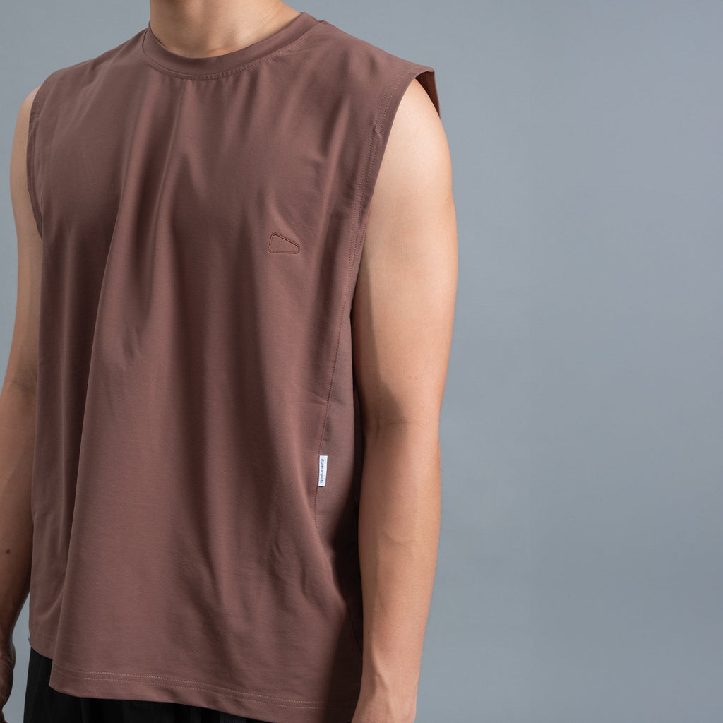 Sleeveless 2-Tone / Cotton - Maroon