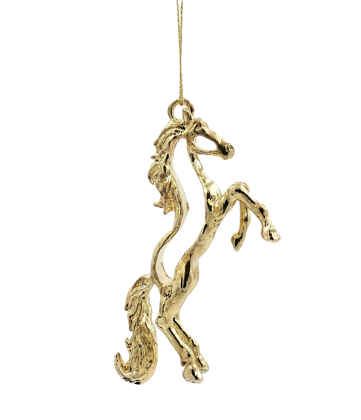 Horse Christmas Ornament | Metallic Tree Décor in Gold, Silver & Antique | Set of 2 or 4