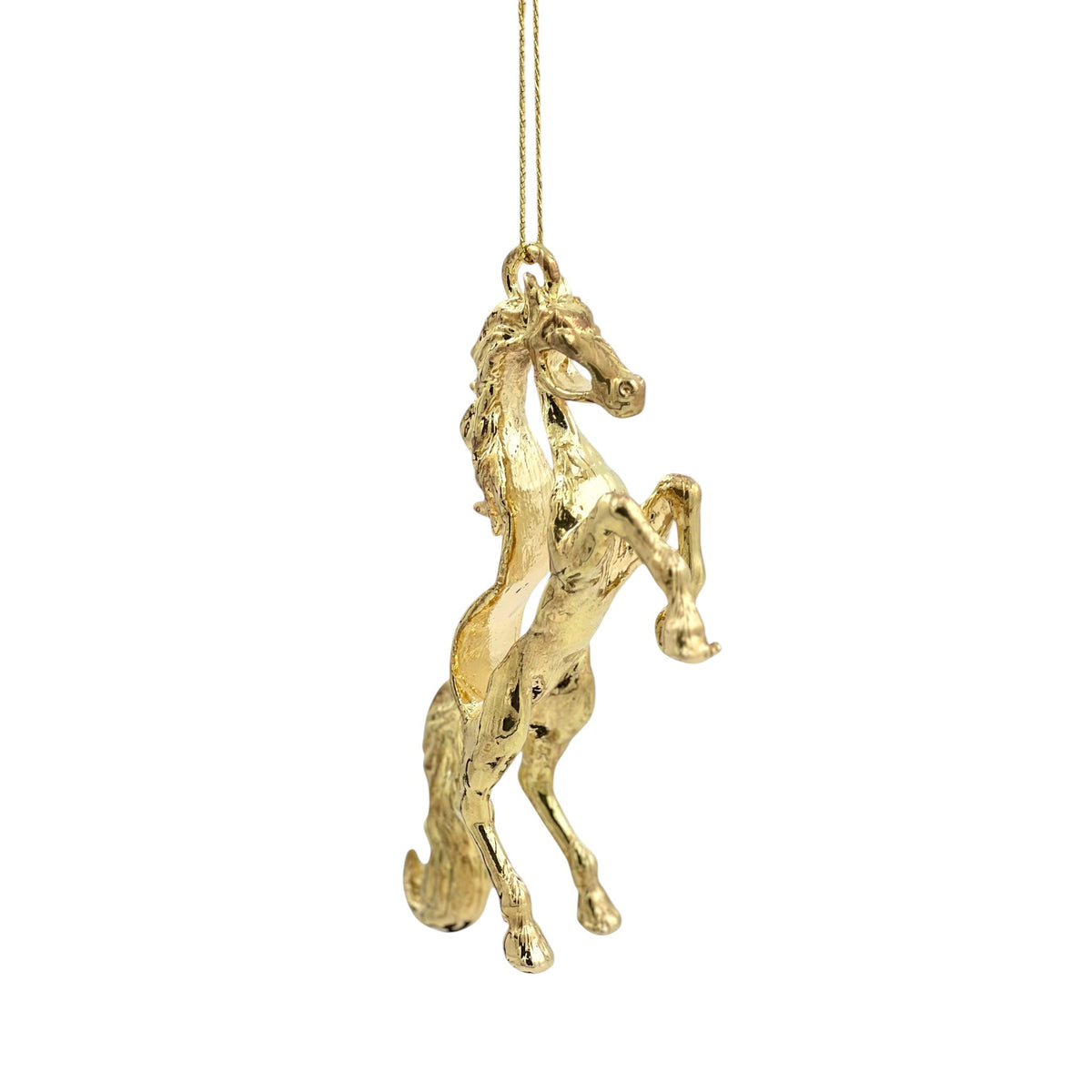 Horse Christmas Ornament | Metallic Tree Décor in Gold, Silver & Antique | Set of 2 or 4
