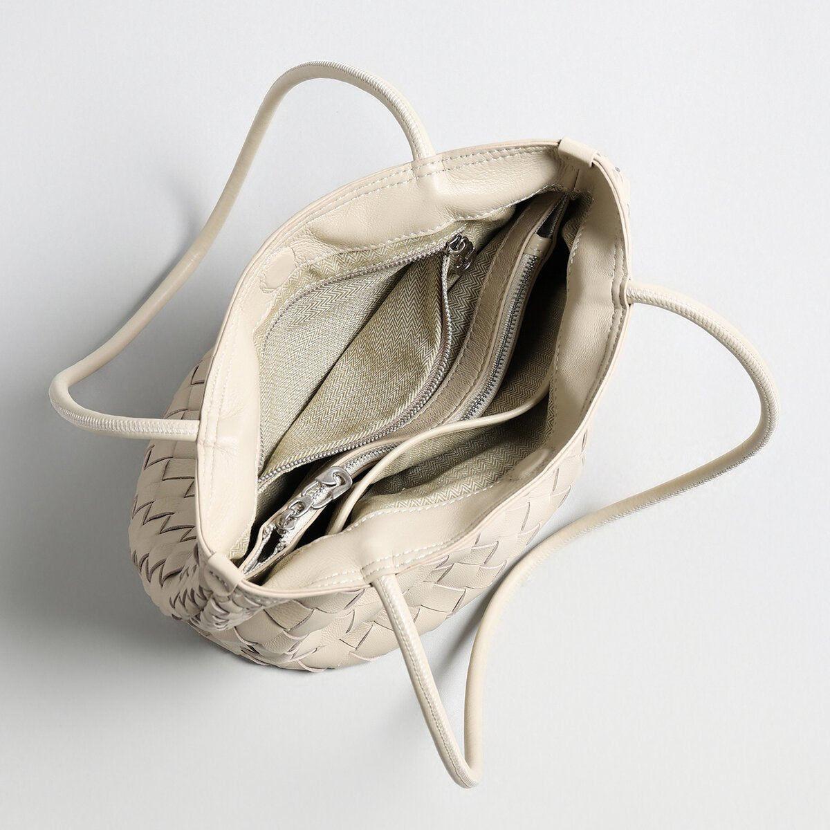 Woven Lambskin Bucket Tote – Artisanal Leather Shoulder Bag - Totes at Dealshubindia