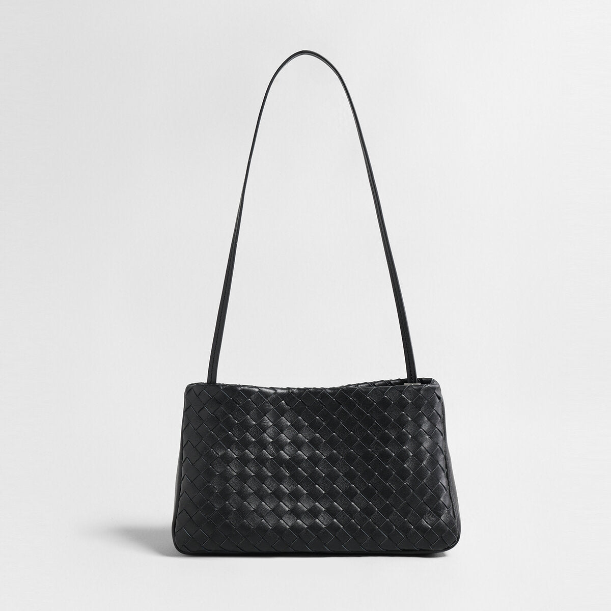 Woven Lambskin Shoulder Bag – Soft Structured Leather Crossbody Bag - Shoulder Bags at Dealshubindia