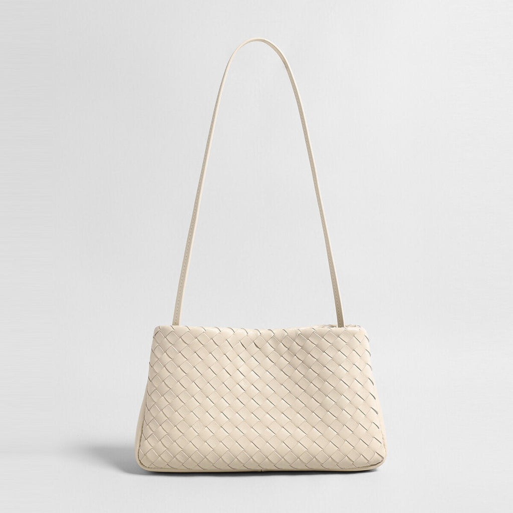 Woven Lambskin Shoulder Bag – Soft Structured Leather Crossbody Bag - Shoulder Bags at Dealshubindia