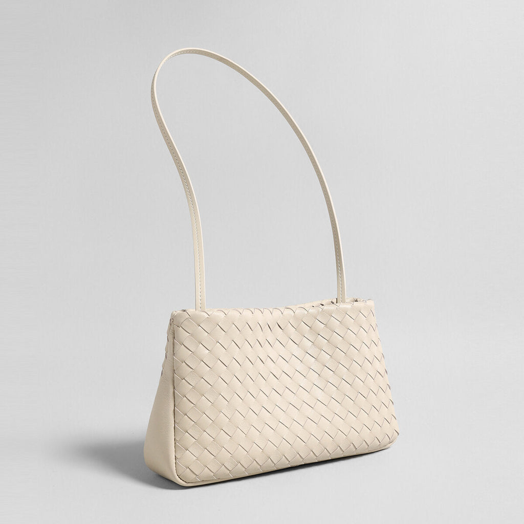 Woven Lambskin Shoulder Bag – Soft Structured Leather Crossbody Bag - Shoulder Bags at Dealshubindia